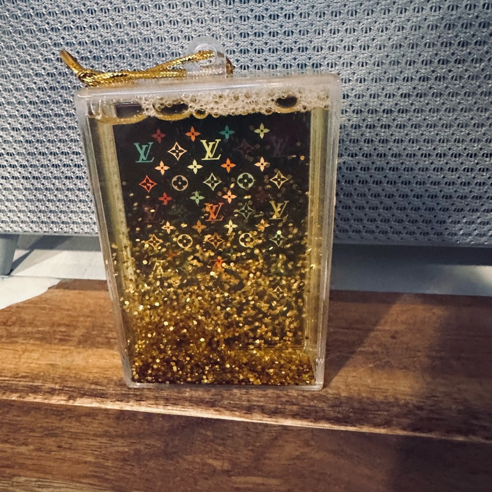 Louis Vuitton Gold Glitter Monogram card Case.